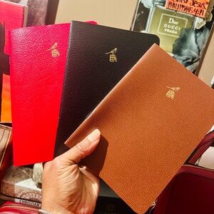 NWOT Bieffe Leather Notebooks in Red, Black, and Brown (Made in Italy)